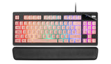 Teclado Mars Gaming Mkaxpes Pink Tecnología H-Mech Iluminación Rgb Control Reposamuñecas Gel Control Volumen Cable Usb 180cm