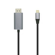 EAN 8436574704334 - AISENS A109-0394 adaptador de cable de vídeo 0,8 m USB Tipo C Aluminio, Negro imagen 1