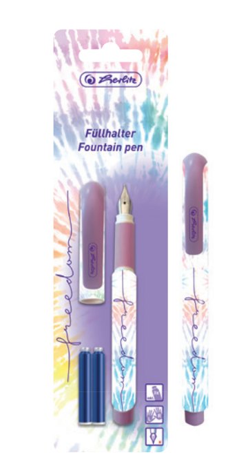 EAN 4008110367231 - Herlitz New Batik Freedom pluma estilográfica Sistema de carga por cartucho Púrpura, Blanco 1 pieza(s) imagen 1