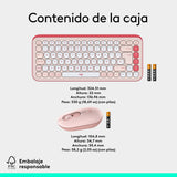 Teclado Español + Ratón Logitech Pop Icon Combo, Bluetooth - Rosa