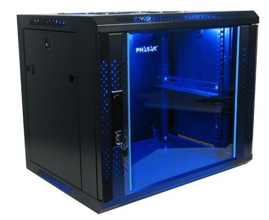 Armario Rack Mural Phasak Pro 15u Php 2115 600x450 Negro + Ventilacion + Iluminacion Php 2115