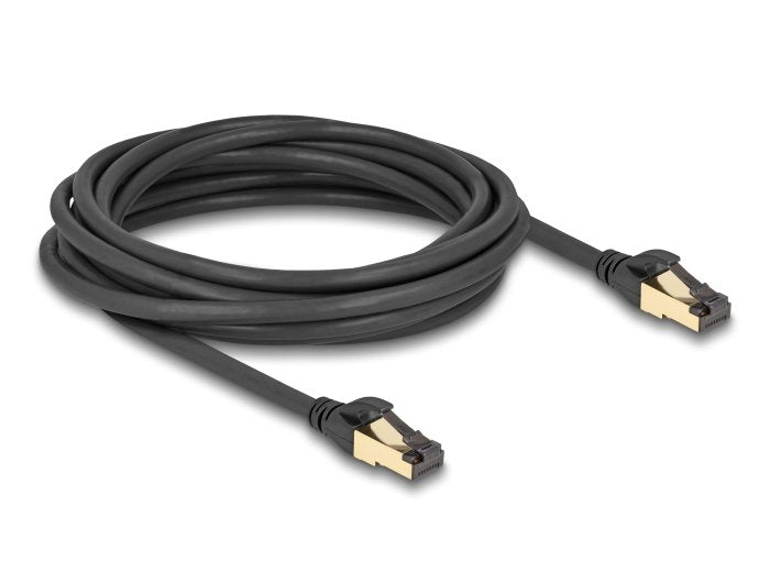 Delock 80251 Cable De Red Rj45 Cat.6a Macho A Macho S/Ftp Negro, 5 M, Con Cable Cat.7 Bruto Apto Para Uso Industrial Y En Exteriores