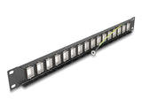 Delock 66758 19 Keystone Patchpanel 16 Port 1 He Negro