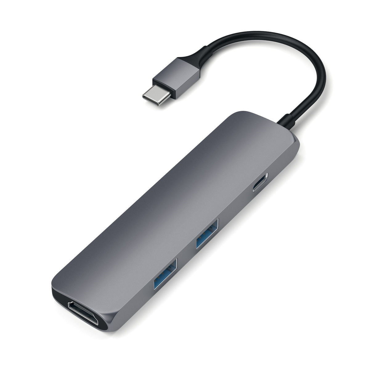 Satechi Aluminium Adapter Slim Usb-C (Usb-C, 4k Hdmi, 2x Usb-A) (Gwiezdna Szarosc)