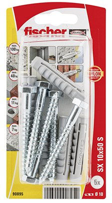 Blister Taco+Tornillo Fischer Sx 10x50mm Sk Nv 5 Unid. 567828