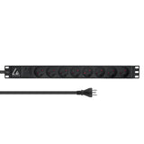 19`` Rack Mount Power Strip, - 13a With 8 X Type K, With - Surge Protection 2m Cable With Danish Plug - Warranty: 60m