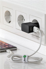 Goobay Juego De Carga Dual Micro-Usb 18 Vatios, Cargador Negro, 2,4 A, Cable De 1 Metro Usb-A > Micro-Usb 44984