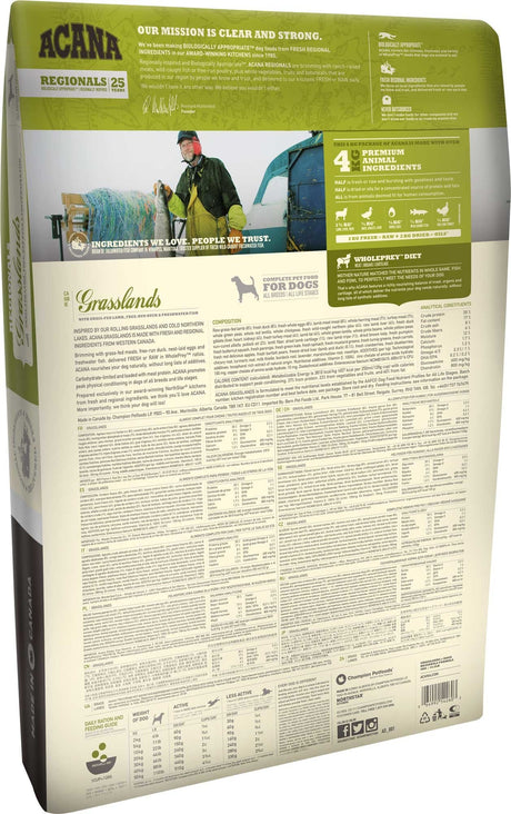 EAN 0064992542115 - Acana Dog TF Regionals Grasslands 11,4 kg Adulto Pato, Egg, Pescados, Cordero imagen 2