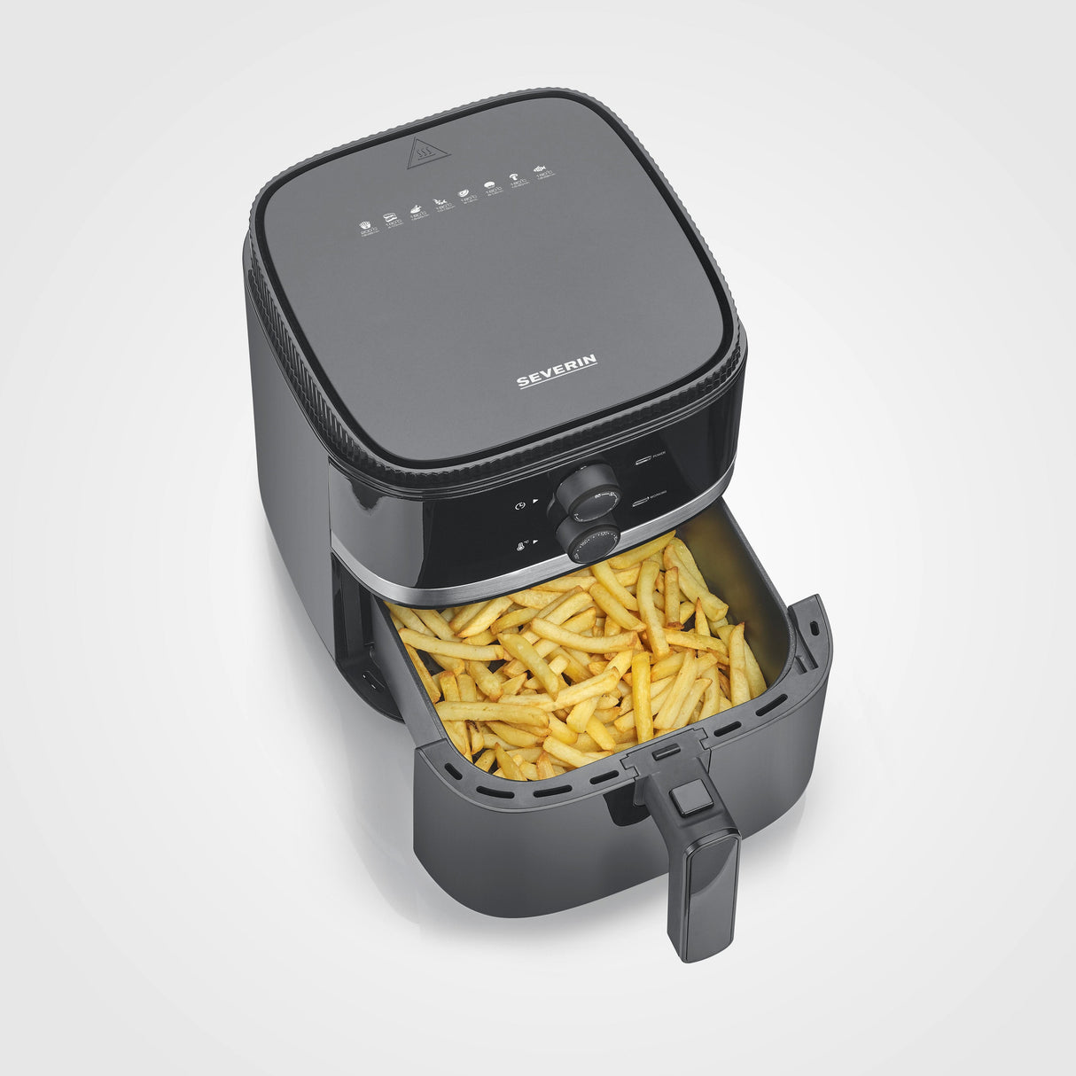 Severin Fr 2452 Freidora Sencillo 4,3 L Independiente 1500 W Freidora De Aire Caliente Negro, Plata