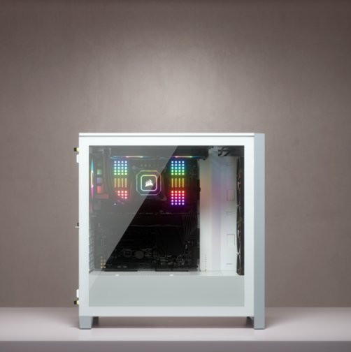Caja Pc Corsair Icue 4000x Rgb Tempered Glass Blanca Cc-9011205-Ww Corsair Icue 4000x Rgb, Midi Tower, Pc, De Plástico, Acero, Vidrio Templado, Blanco, Atx, Juego