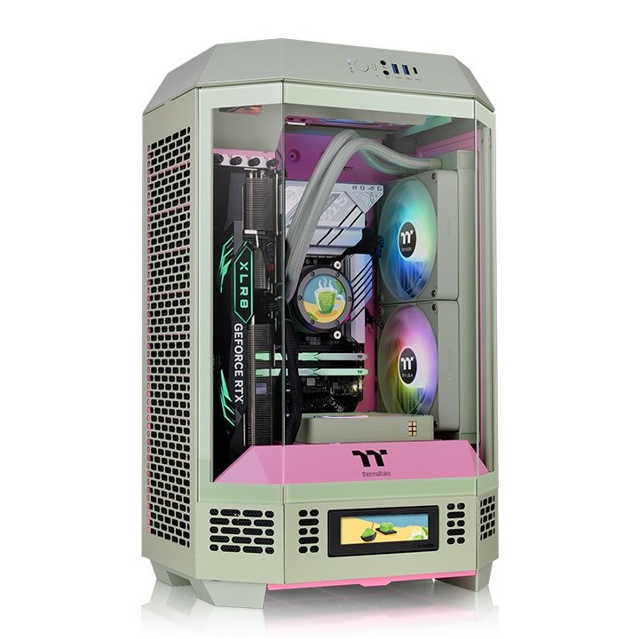 Caja Pc Thermaltake The Tower 300 Verde Claro/Rosa, Vidrio Templado Ca-1y4-00sjwn-00