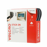 Velcro Klettband Selbstklebend, Haken & Flausch 20mm X 10m Schwarz