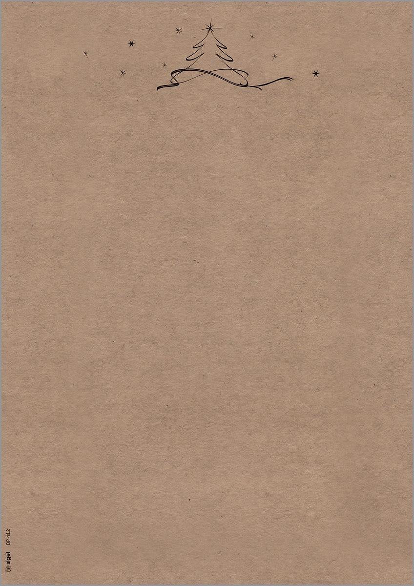 Sigel Papel De Carta Navideño Christmas Tree Motiv Din A4/Qm Hoja -/M² - Material De Oficina - A4