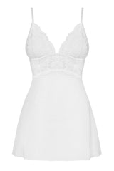 810-Bab-2 Babydoll Y Tanga Color Blanco Talla (Interno):L/Xl