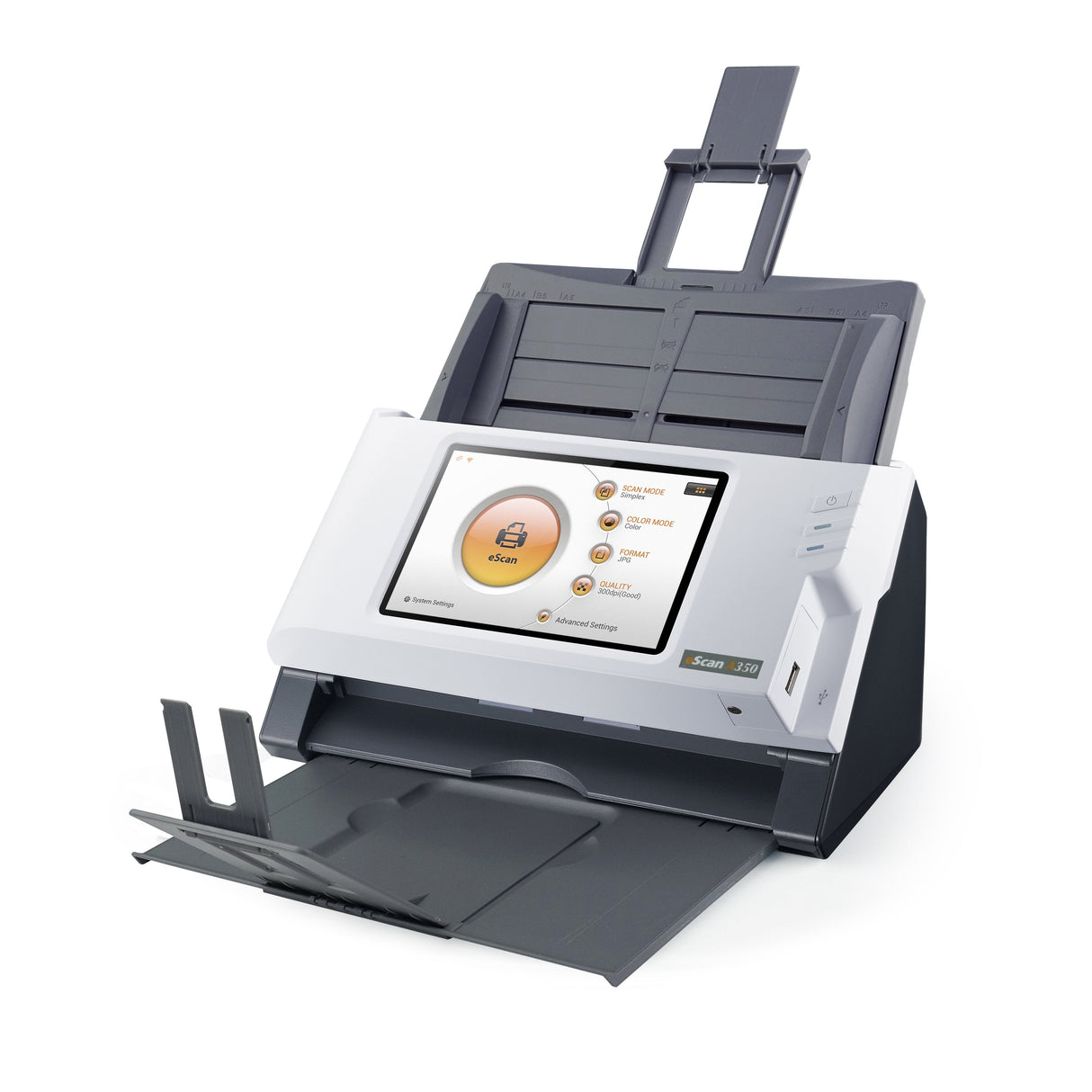 Plustek Escan A350 Essential 600 X 600 Dpi Escáner Con Alimentador Automático De Documentos (Adf) Negro, Blanco A4