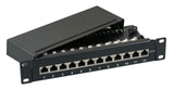 Mini Patchpanel 12xrj45 Cat.6a,1he 10",Wandbef.,Grau