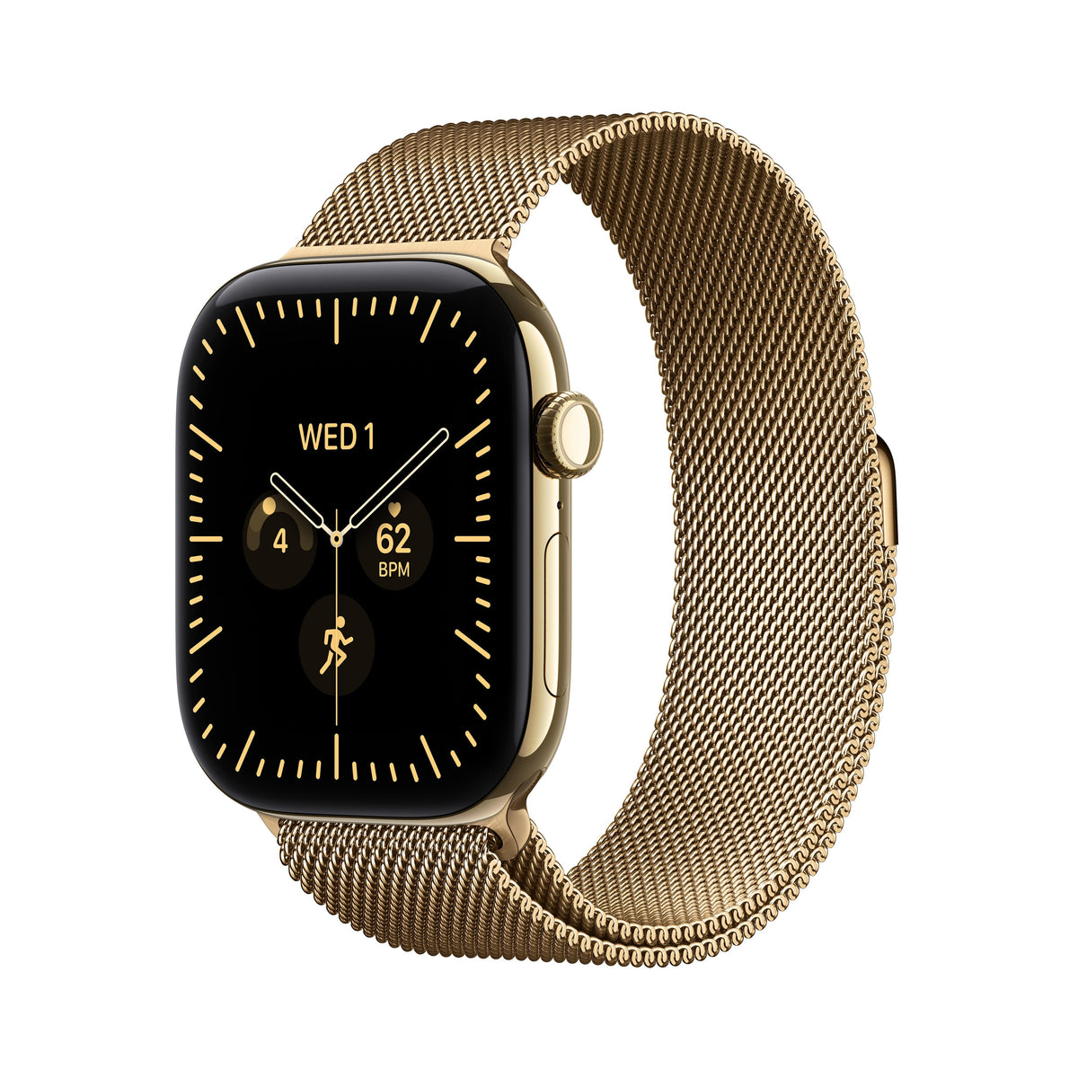 Apple Watch Series 12 (2026) Gps+Cel 42mm Caja De Titanio Oro Brillante Correa Milanese Loop Oro Brillante Siri Ai
