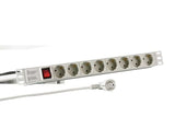 Regleta De Enchufes Efb 19" 1u 8xcee 7/3 Con Interruptor, Aluminio, Gris