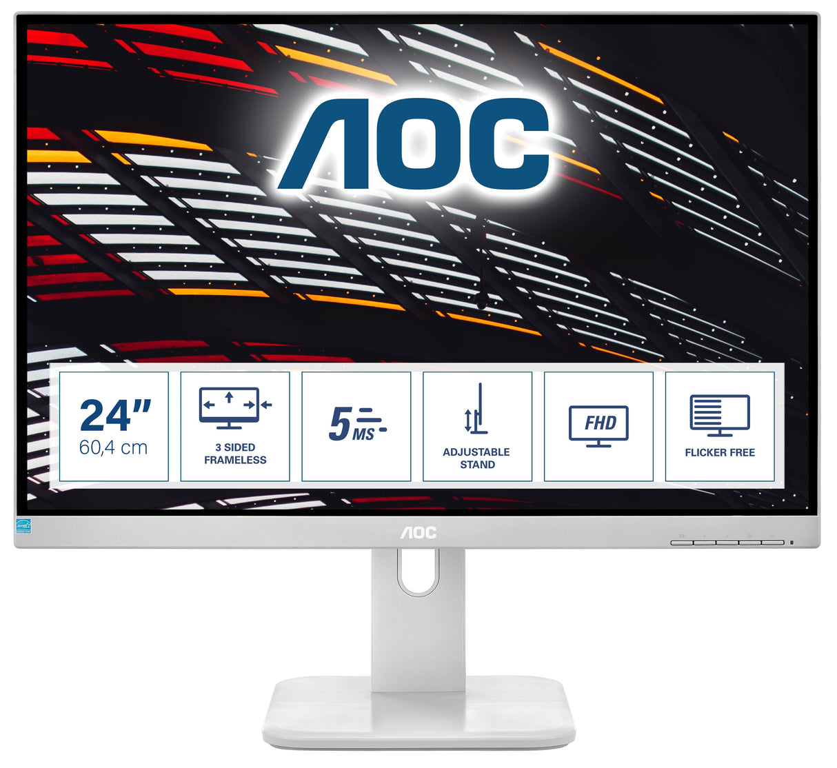 Monitor Aoc 23,8" 24p1/Gr  16:09  Dvi+Hdmi+Dp+Usb Ips Li.Gr
