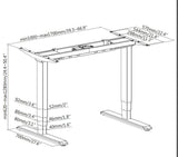 Mesa Electrica Ergonomica Altura Regulable Motor Dual  Sin Tablero Color Estructura Blanca Control Tactil Altura Desde 620mm-1280mm