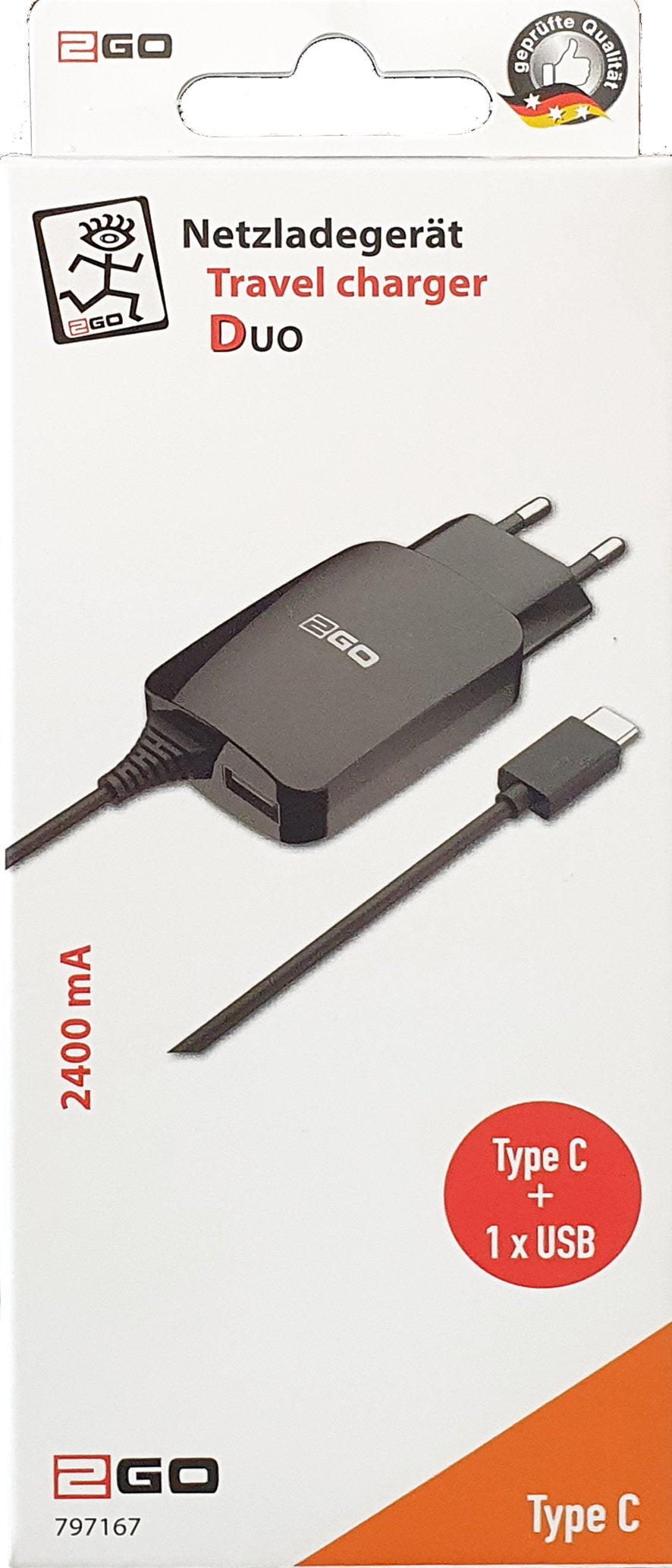 Cargador De Red Usb 2go 110v-240v - Negro
