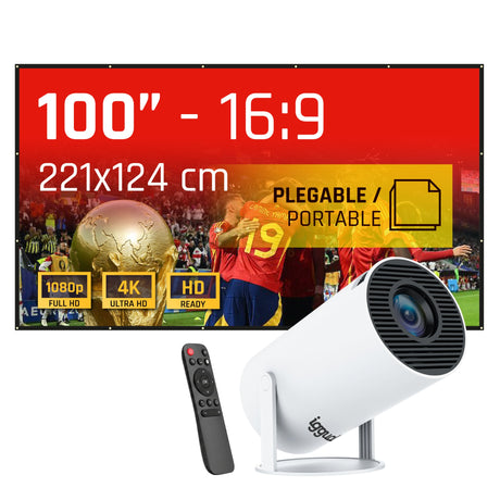 EAN 2528112316195 - iggual MP720p + ECO-COST 100" 120 lúmenes ANSI 720p (1280x720) Blanco imagen 1