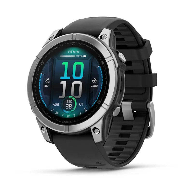 Smartwatch Garmin Fenix E Acero Inox Y Correa Negra  47mm