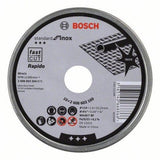 Disco De Corte Bosch Standard Para Inox - Rapido, Ø 115mm (10 Piezas, Diámetro 22,23 Mm, Wa 60 T Bf, Anverso) 2608603254