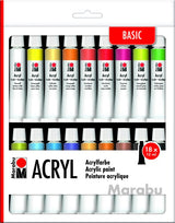 Basic Acrylfarben Farbsortiert 18 X 12,0 Ml, 18 Unidades