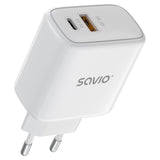 EAN 5905106070221 - Savio LA-12 cargador de dispositivo móvil Universal Blanco Corriente alterna Carga rápida Interior imagen 3