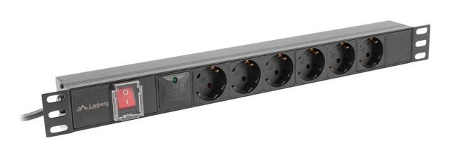 EAN 5901969441772 - Lanberg PDU-06F-0200-BK unidad de distribución de energía (PDU) 6 salidas AC 1U Negro imagen 7