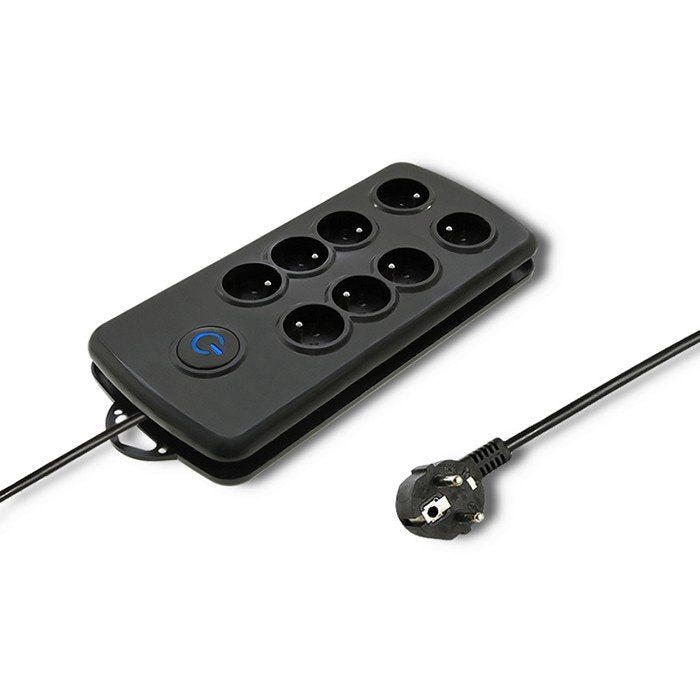 EAN 5901878501611 - Qoltec 50161 limitador de tensión Negro 8 salidas AC 230 V 2,5 m imagen 1