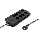 EAN 5901878501611 - Qoltec 50161 limitador de tensión Negro 8 salidas AC 230 V 2,5 m imagen 1