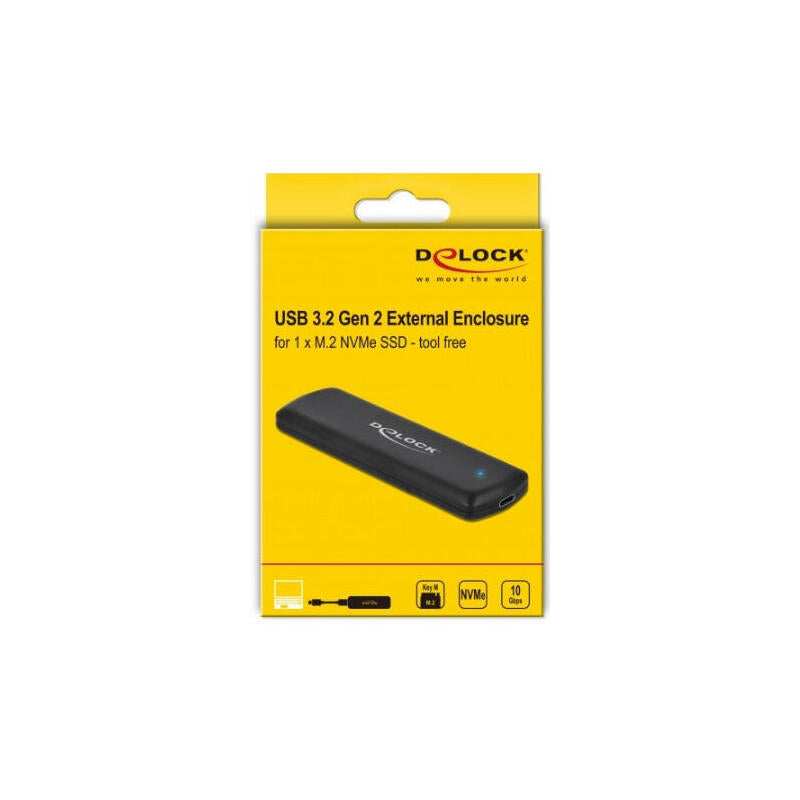 Delock 42615 Caja Para Disco Duro Externo M.2 Caja Externa Para Unidad De Estado Sólido (Ssd) Negro