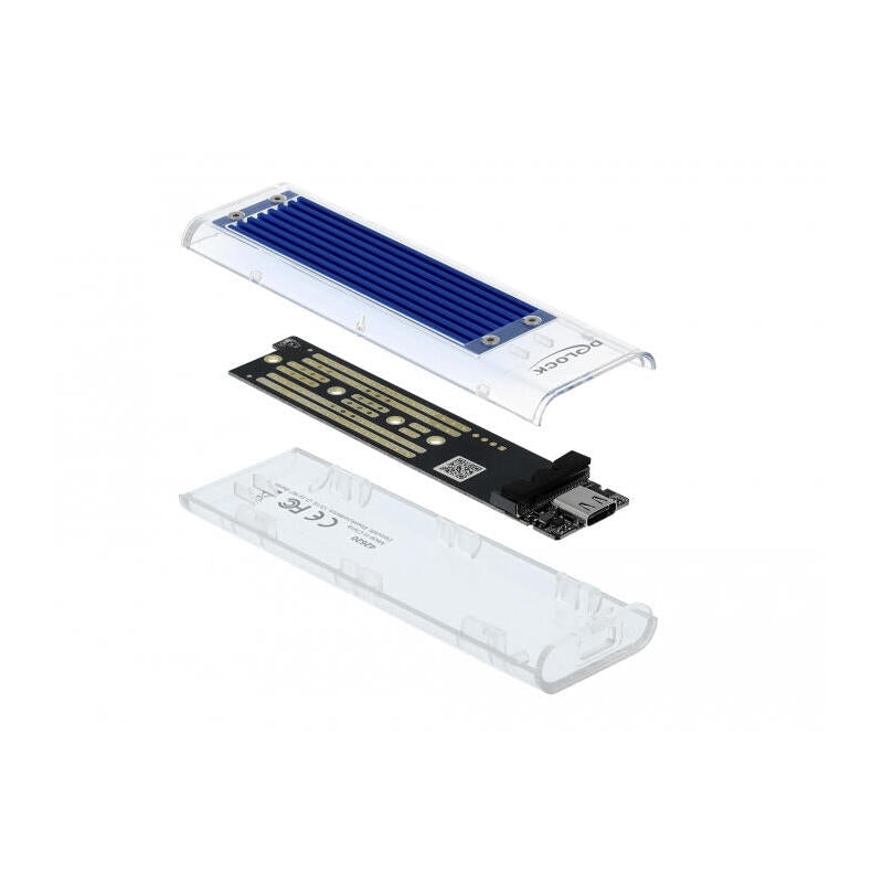 Delock 42620 Caja Para Disco Duro Externo M.2 Caja Externa Para Unidad De Estado Sólido (Ssd) Azul