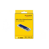 Delock 42620 Caja Para Disco Duro Externo M.2 Caja Externa Para Unidad De Estado Sólido (Ssd) Azul