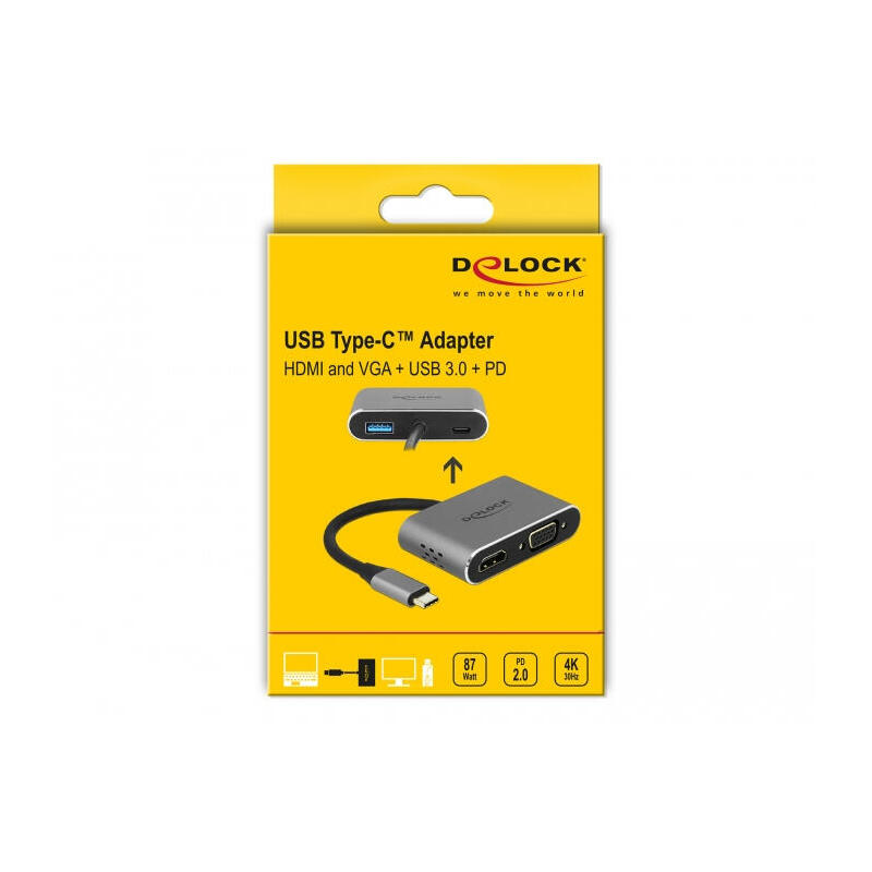 Delock 64074 Hub De Interfaz Usb 3.2 Gen 1 (3.1 Gen 1) Type-C Gris
