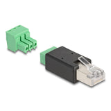 Delock 66607 Adaptador Rj45 Macho A Bloque De Terminales 3 Pines 2 Piezas