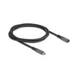 Delock 80022 Cable De Extensión Usb 10 Gbps Usb Type-C Macho A Hembra Pd 3.0 100 W 1 M Gris Metal