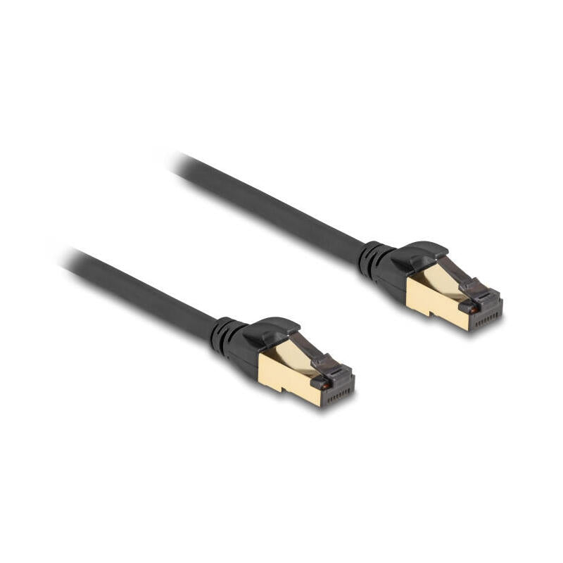 Delock 80246 Cable De Red Rj45 Cat.6a Macho A Macho S/Ftp Negro, 30 Cm, Con Cable Cat.7 Bruto Apto Para Uso Industrial Y En Exteriores
