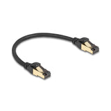 Delock 80246 Cable De Red Rj45 Cat.6a Macho A Macho S/Ftp Negro, 30 Cm, Con Cable Cat.7 Bruto Apto Para Uso Industrial Y En Exteriores
