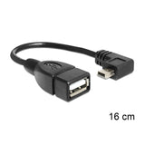 Delock 83245 Adaptador Mini Usb Macho En Ángulo> Usb 2.0-A Hembra Otg 16 Cm