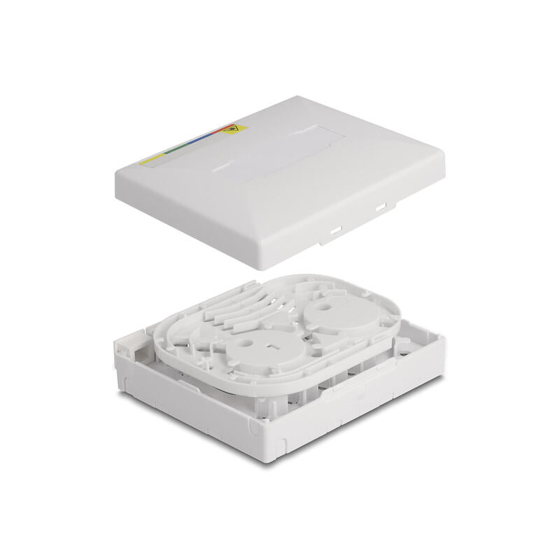 Delock 87890 Caja De Conexión De Fibra Óptica Ftth Para Montaje En Pared Para 4 X Sc Simplex O Lc Duplex Blanco