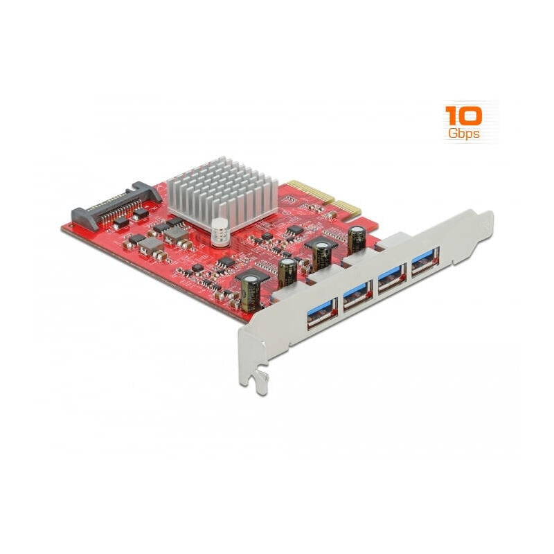 Delock 90481 Tarjeta Y Adaptador De Interfaz Interno Usb 3.2 Gen 2 (3.1 Gen 2), Controlador Usb Pcie, Usb 3.2 Gen 2 (3.1 Gen 2), Pcie 3.0, Sata De 15 Pines, 10 Gbit/S, 5 V