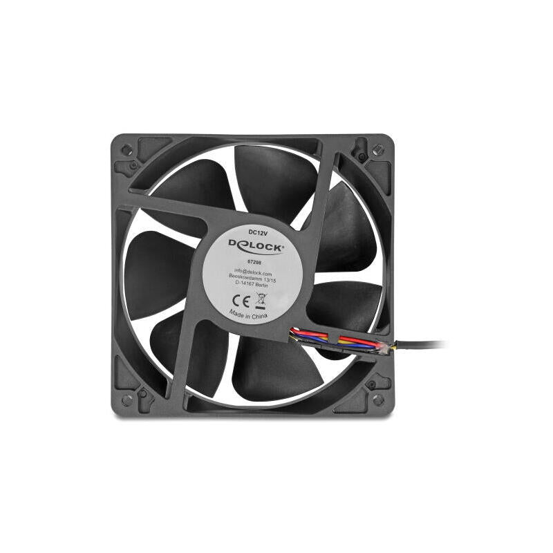 Delock Axiallüfter 12 V Dc, 120 X 120 X 38 Mm Negro