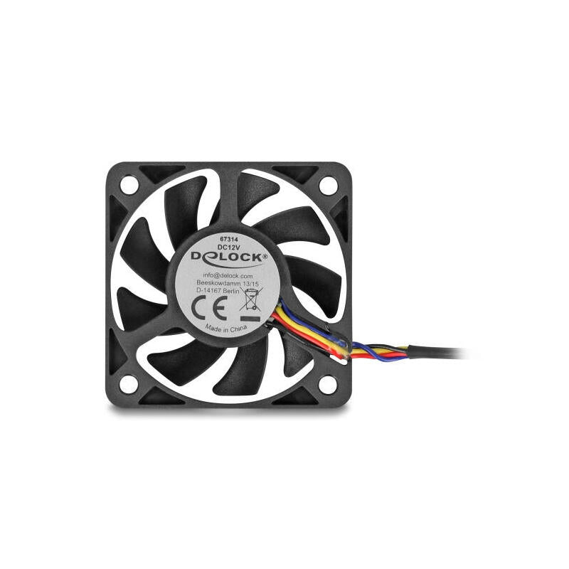 Delock Axiallüfter 12 V Dc, 50 X 50 X 10 Mm Negro
