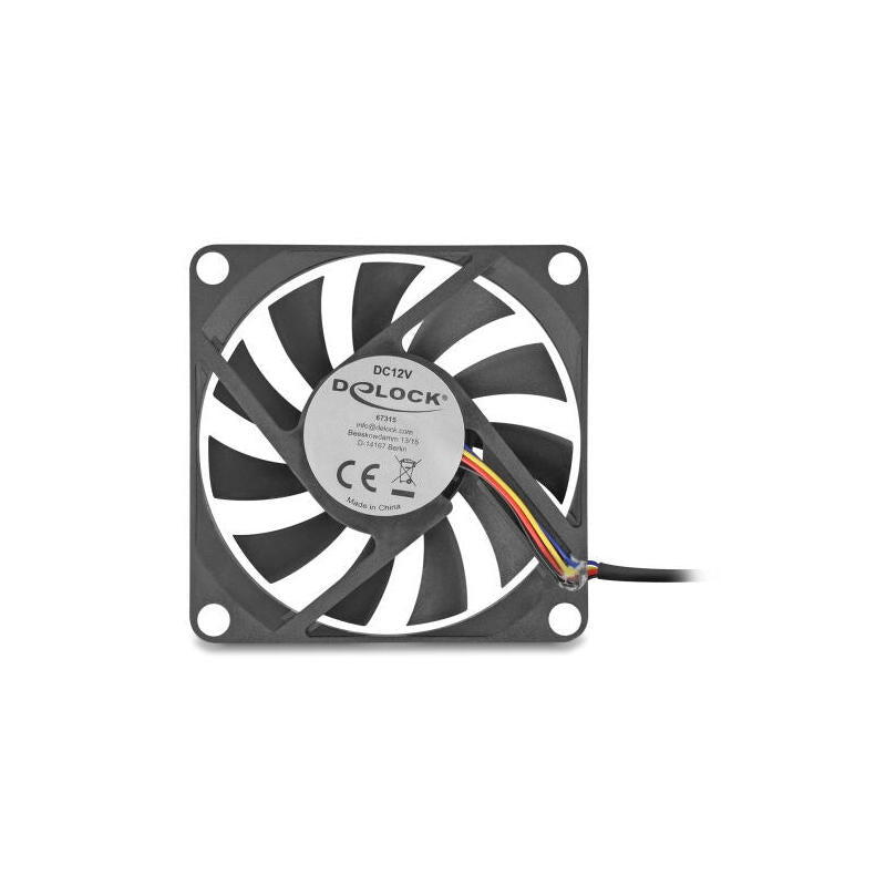 Delock Axiallüfter 12 V Dc, 70 X 70 X 10 Mm Negro