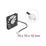 Delock Axiallüfter 12 V Dc, 70 X 70 X 10 Mm Negro
