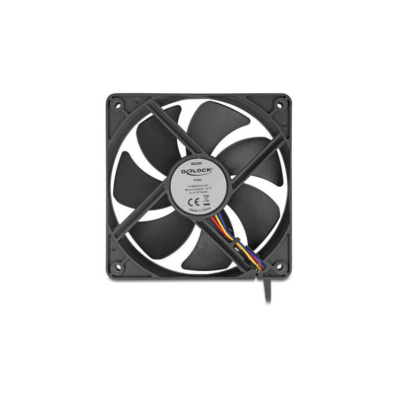 Delock Axiallüfter 24 V Dc, 120 X 120 X 25 Mm Negro