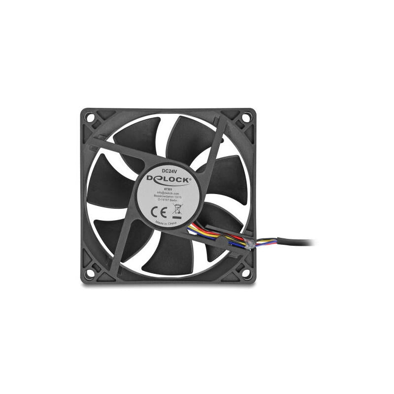 Delock Axiallüfter 24 V Dc, 80 X 80 X 25 Mm Negro